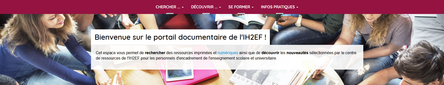 Cliquez pour accéder au portail documentaire de l'IH2EF