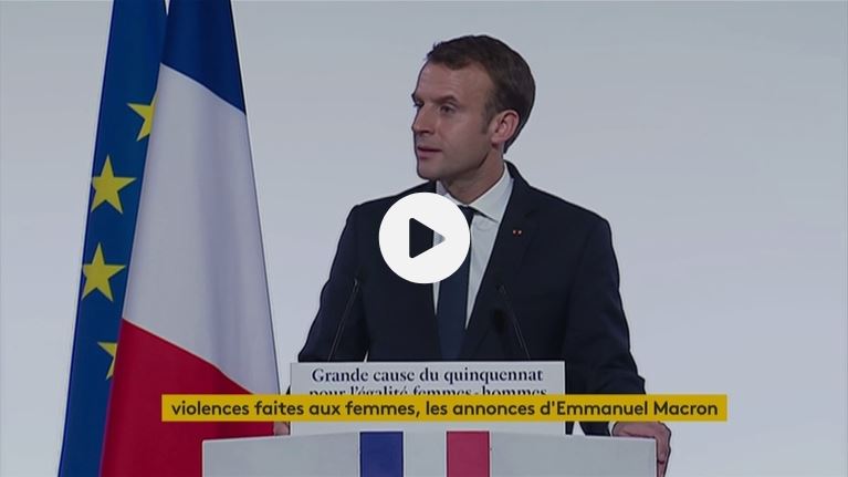 Vidéo Violences faites aux femmes par Emmanuel Macron