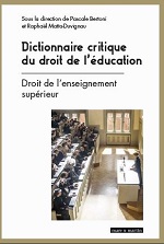 Couverture Dictionnnaire critique du droit de l'éducation