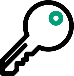 pictogramme clé noire et vert